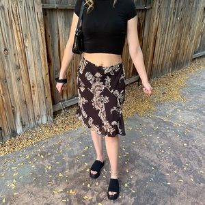 Vintage brown floral skirt